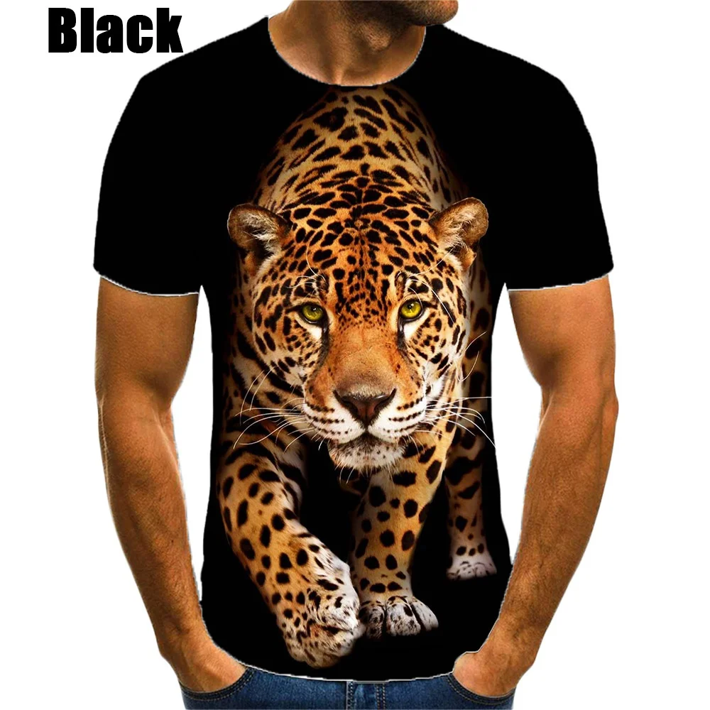 T-shirts Animal Jaguar 3D Printed Summer Men Women Unisex Tees Streetwear Crew Neck Hip Hop Oversized TShirt Kids Tops Clothing