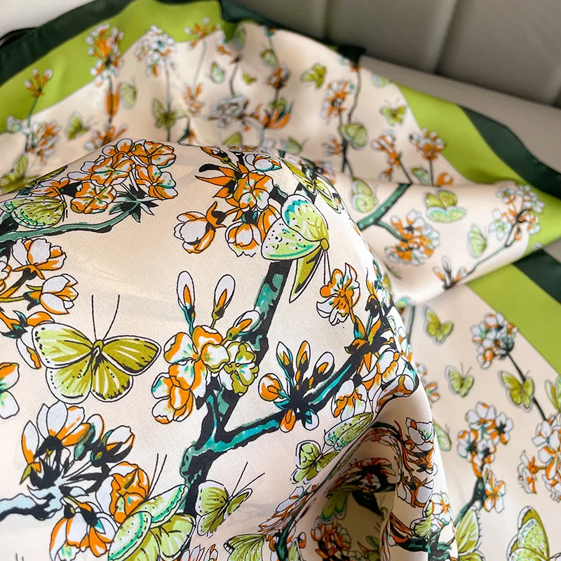 Neue Fashion Square Schal Frauen Frühling Sommer Druck Dünne Sonnenschutz Hals Schutz Krawatte Stirnband Vielseitige Schals Party Geschenk – Detail 4