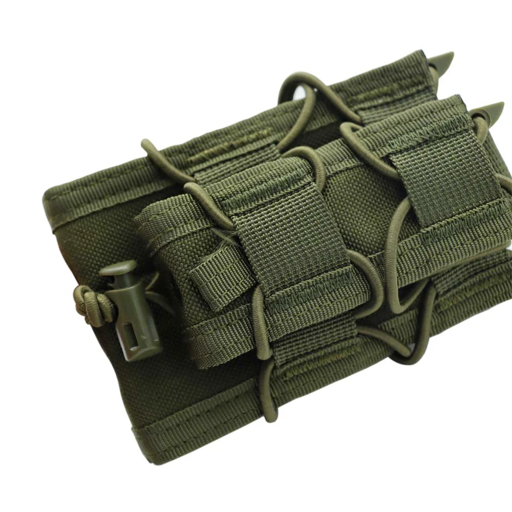 Tactical Molle  Pouch 9mm + 5.56 Double Stack Magazine Magazine Pouch Rifle Hunting CS Paintball Mag Carrier