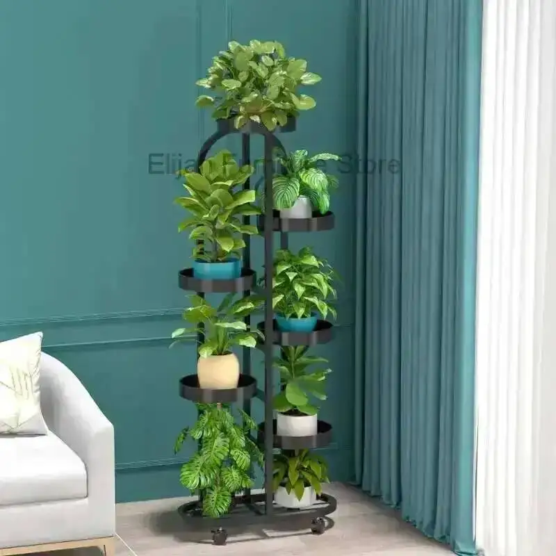 리빙 랙 현대 프랑스 룸 발코니 미학 모바일 실내 꽃 랙 장식 디자이너 Plantenrek 홈 가구