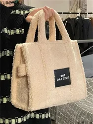 2023 Handtasche Lamm wolle Bolasas Para Mujeres Umhängetaschen mit großer Kapazität Reise Top-Griff Tasche Casual Fashion Y2k Taschen