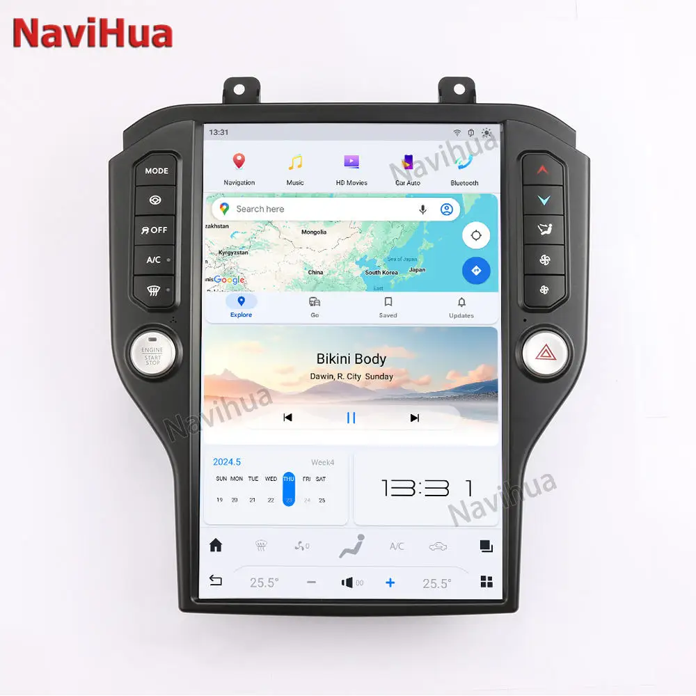 NaviHua 14.4 Inch 2K Screen For Ford Mustang Android Car Stereo Radio Multimedia Video Player Auto Headunit Carplay Monitor