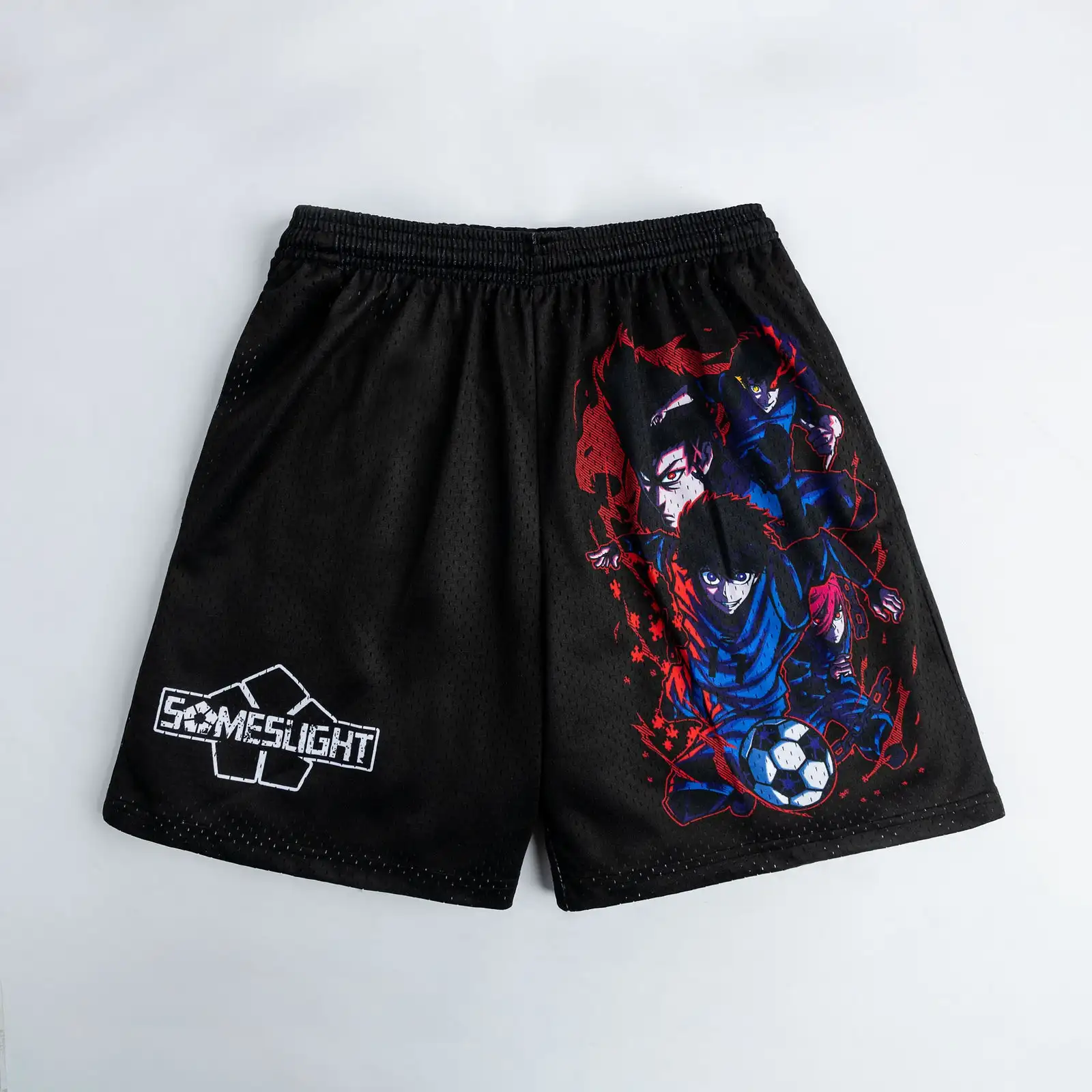 Blue Lock Anime Soccer Mesh Shorts Men Women Summer Quick Dry Breathable Sports Gym Casual Jogger Shorts