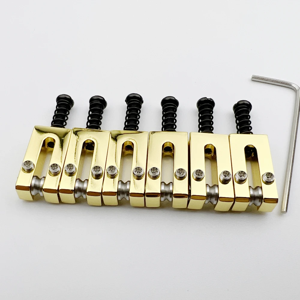 1 Set 10.5MM Stainless Steel Roller Brass Saddle Electric Guitar Tremolo Bridge Saddles For ST Guitar