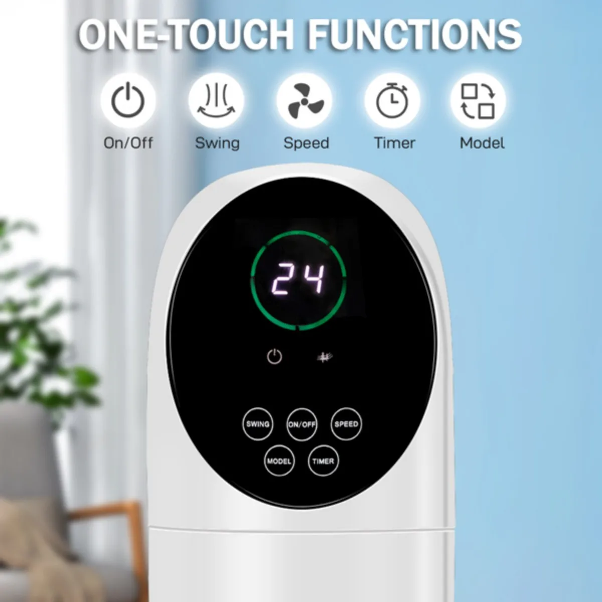 مروحة برجية 3 سرعات لغرفة النوم، مراوح أرضية متأرجحة للداخل، مؤقت 9H، مروحة قائمة هادئة بدون شفرات لتبريد المكتب المنزلي