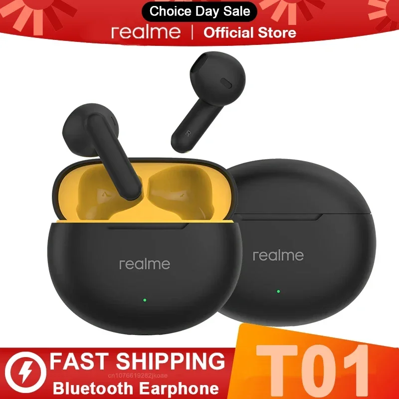 New Realme Buds T01 TWS Earphones AI Call Noise Reduction Headphones Wireless Bluetooth Earbuds HiFi Stereo Riding Music Headset