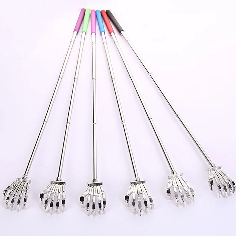 Stainless Steel Back Scratcher Telescopic Machine Hand Metal Back Itch Scratcher For Old Man Easy Massage Relax Handicrafts