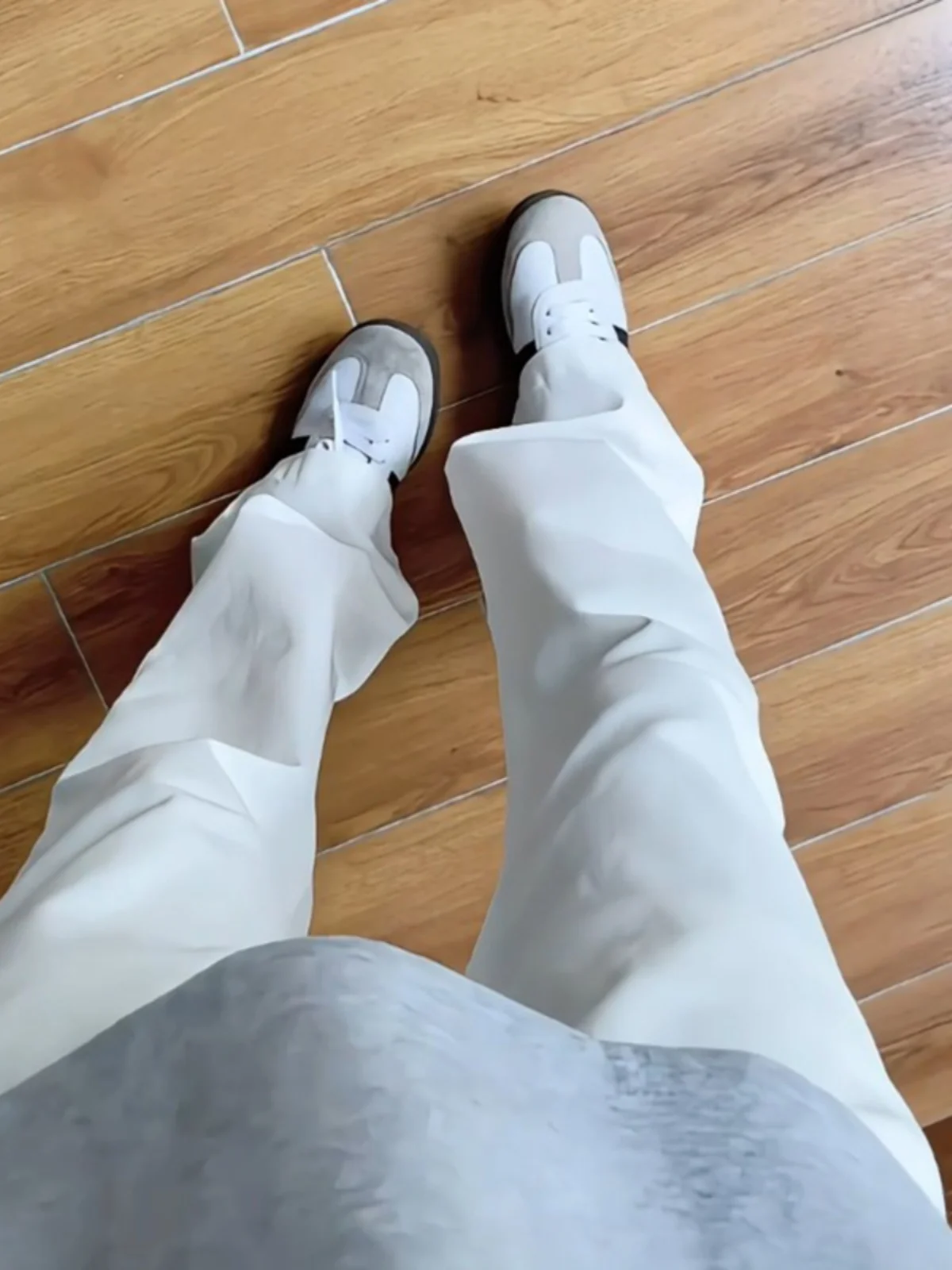 

Slimming White Jeans Men's American Retro Ootd High Street Vibe Straight Leg Jeans Youthful Trendy Long Pants Denim Fabric