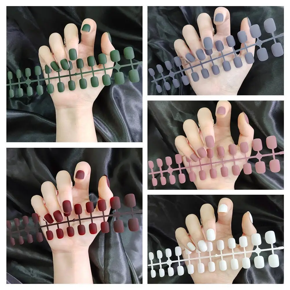 Krótkie Fałszywe Paznokcie Press On Nails Top Forms For Nails Coffin Nail Tips Nails Fake Manicure Wielokrotnego Użytku Fałszywe Paznokcie Nie Z Klejem