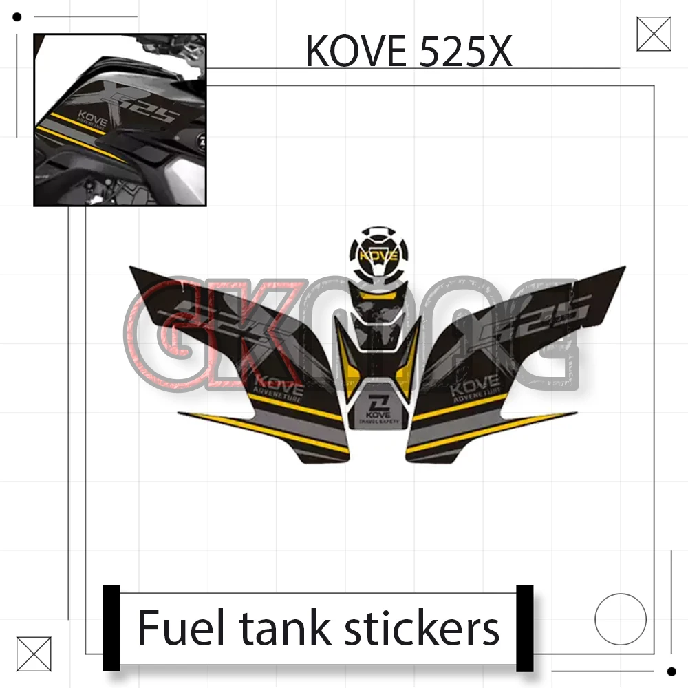 New For KOVE 525X 525 X Motorcycle Modified Modified PVC Fuel Tank Sticker Anti-slip Stickers Decorative Fishbone Sticker