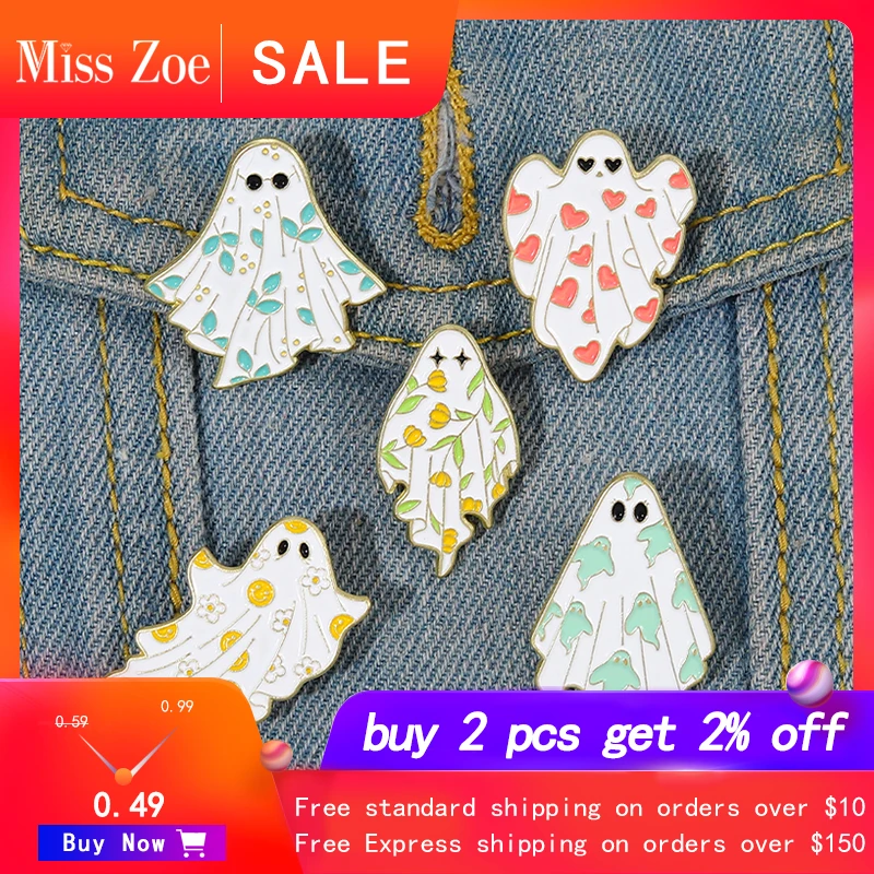 Boo-tiful Enamel Pins Custom Halloween Spooky Ghost Brooches Lapel Badges Cartoon Funny Jewelry Gift for Kids Friends