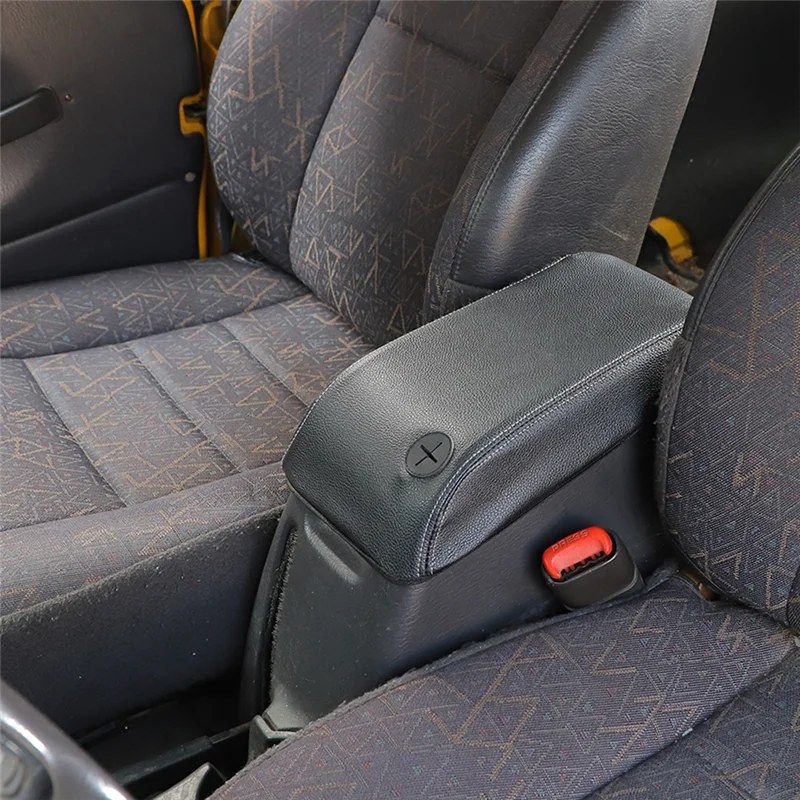 

1 Piece Car Center Console Armrest Box Cover Pad Black PU For Jeep Wrangler TJ 1997-2006