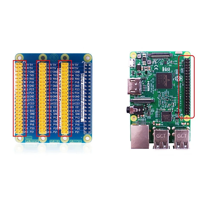 Carte GPIO 6 000 pour Raspberry Pi 4B/3B +/3B, 1 Point 3 Broches