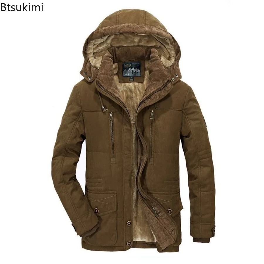 2025 Men's Parkas 7XL Oversized Thicken Male Coat Winter Jacket High Quality Fleece Casual Padded Jackets Men Clothing Outwear