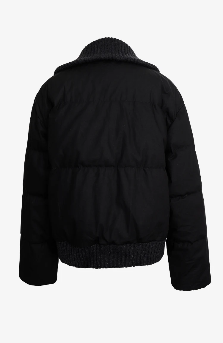 BC835 Weiße Gänsedaunenjacke mit großem Revers, warm, mit Reißverschluss, langärmelig, 100% Kaschmir, warmer Mantel – Detail 13