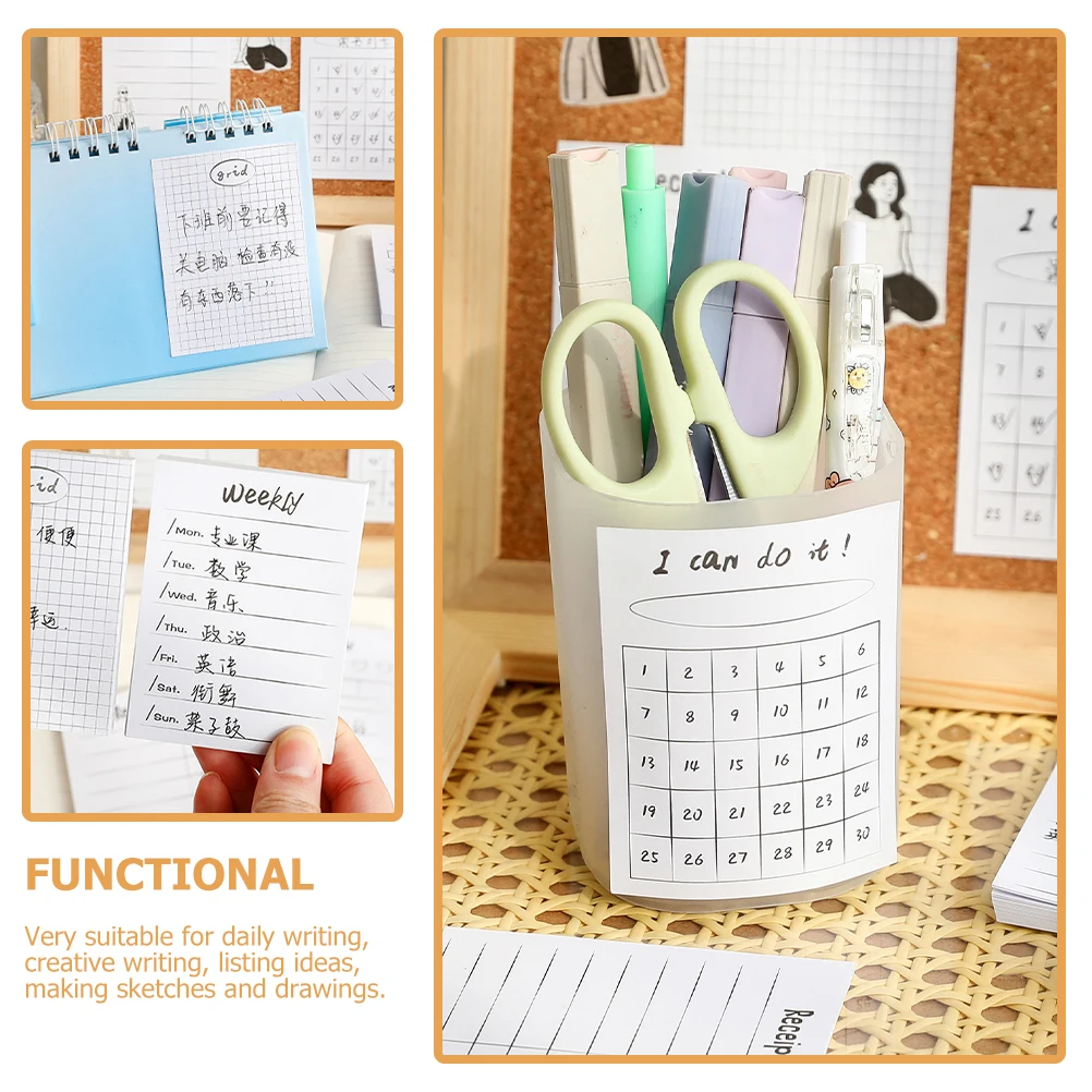 

16 Pcs Memo Pads Non-Stick Memo Pad Small Blank Note Paper Schedule Planning Portable Notebook Writing Supplies