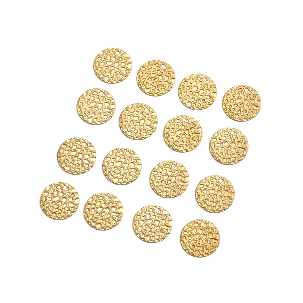 50pcs 13mm simple coin style single hole circular necklace pendant, charm board, DIY jewelry manufacturing accessories