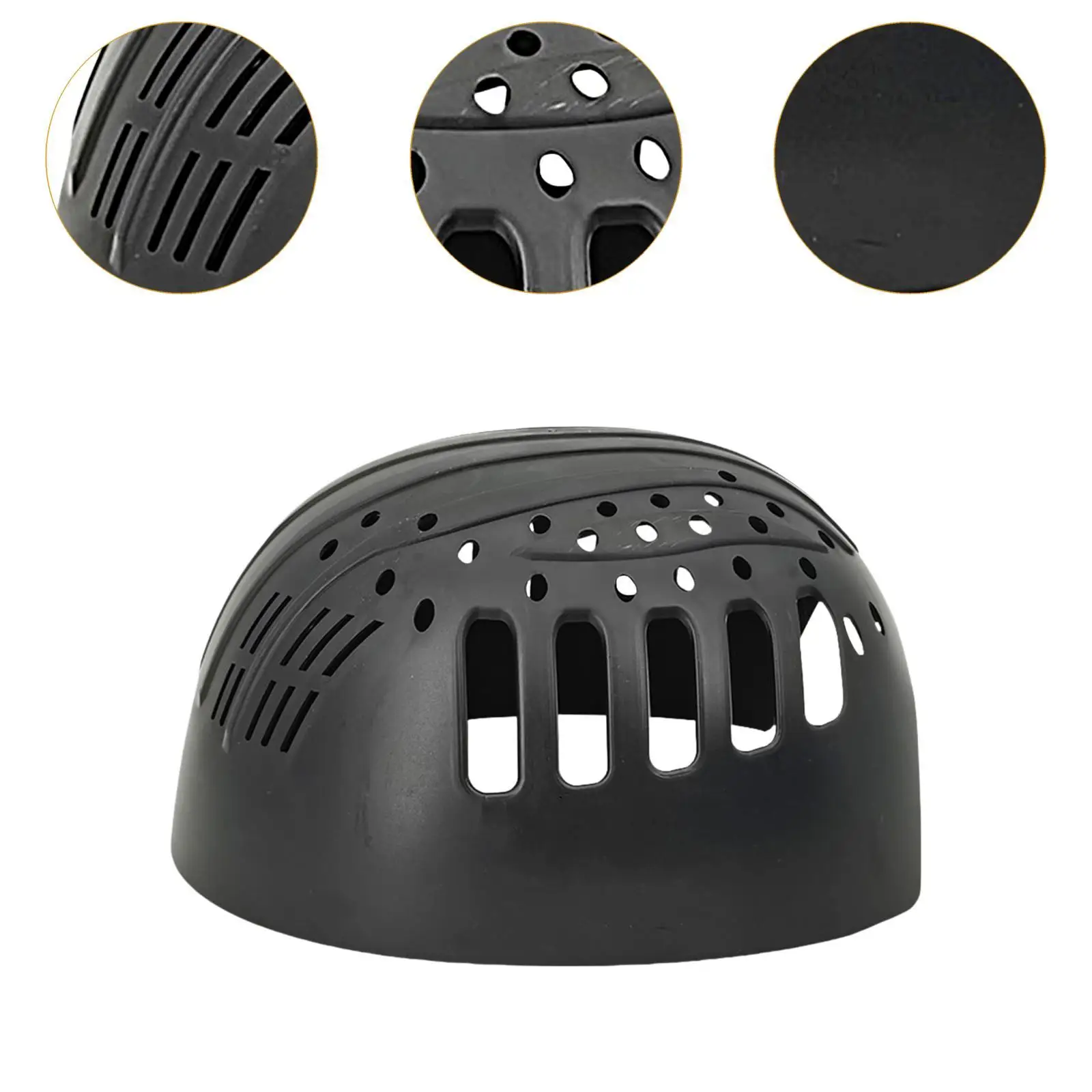 Bump Cap Insert with Venting Black Multipurpose Impact Resistant Cap Inner Shell