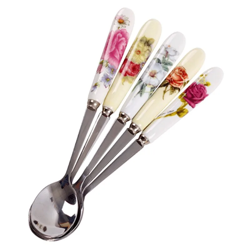 Ceramic 304 Stainless Stell Coffee Spoon