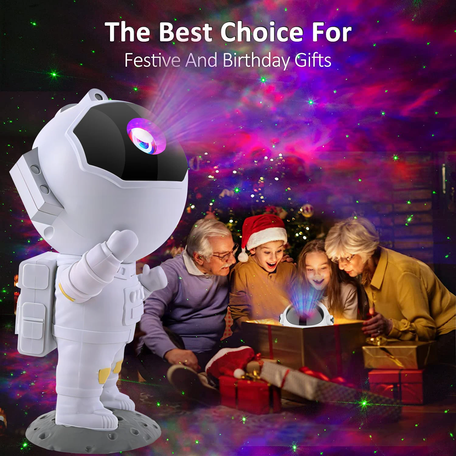 Astronaut Star Projector Galaxy Night Light Nebula Ceiling LED Nursery Projection Nightlights for Bedroom Decor