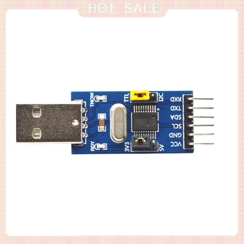Entrega 24 horas CH341T Módulo dois em um USB para I2C IIC UART USB para TTL Downloader de porta serial de chip único
