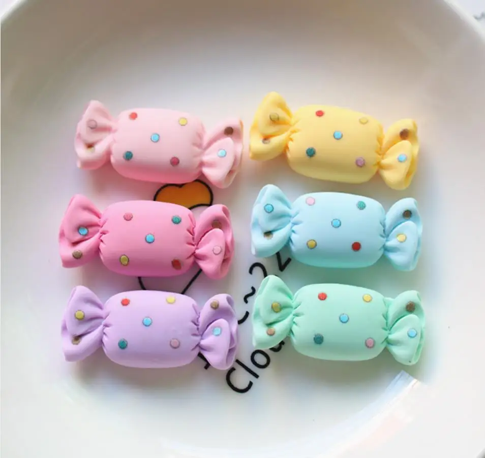 50/100pcs Kawaii Miniature Candy Resin Cabochon Simulation Fake Food DIY Embellishments for Dollhouse Decoration Accessories