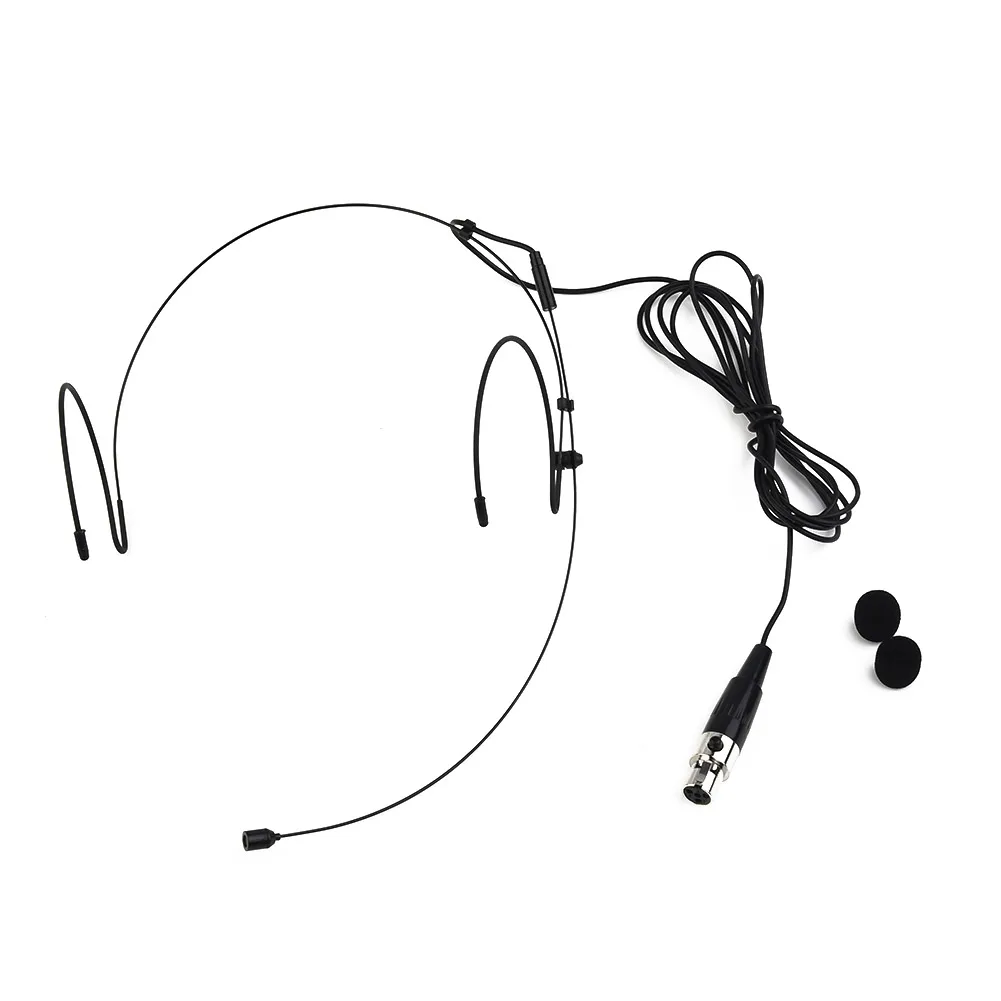 1pc Microphone Small Ear Hook Double Earhook Headset Mic Headworn Microphone With Cover 1.2m For Shure Wireless Stage Microphone - view 3