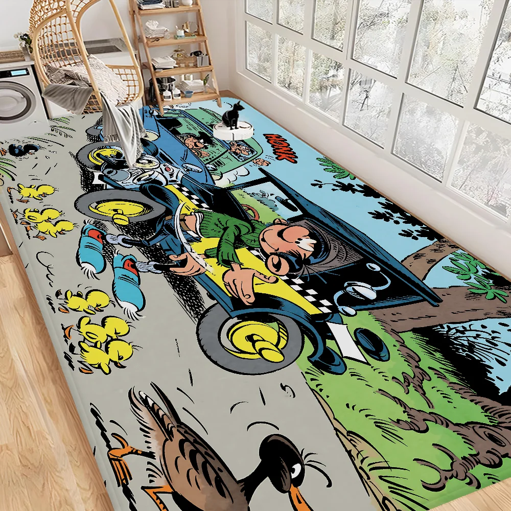 Gaston Lagaffe Flurteppich Retro Multiple Choice Wohnzimmer Küchenteppich Rutschfester Willkommensteppich
