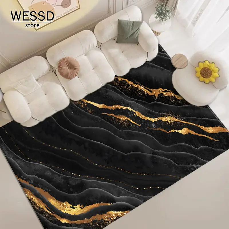 Green Carpet With Golden Strip Soft Velvet Bedroom Floor Carpet Blue Black Purple Burgundy Area Rug Floor Sofa Coffee Table