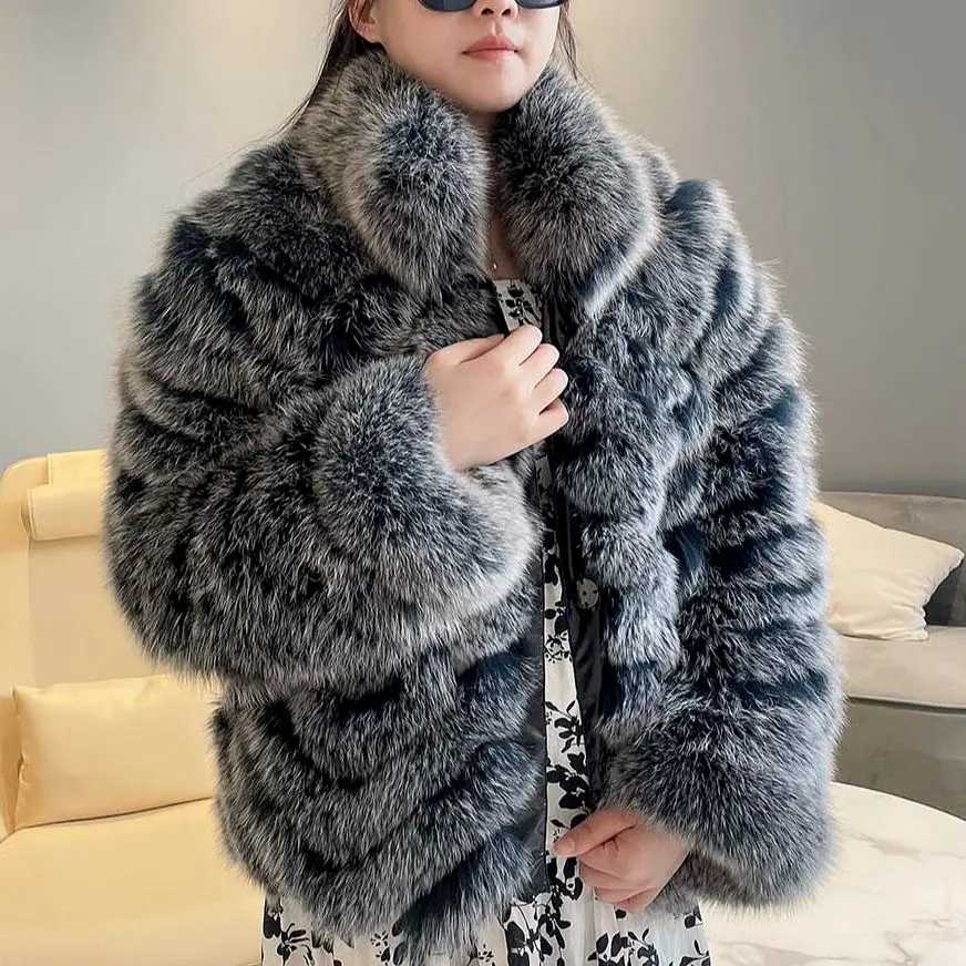 MISSJANEFUR ขนสัตว์จริงผู้หญิง2022ใหม่ Fox Fur Reversible แฟชั่นคู่ขายส่ง Outerwear ฤดูหนาวหญิง