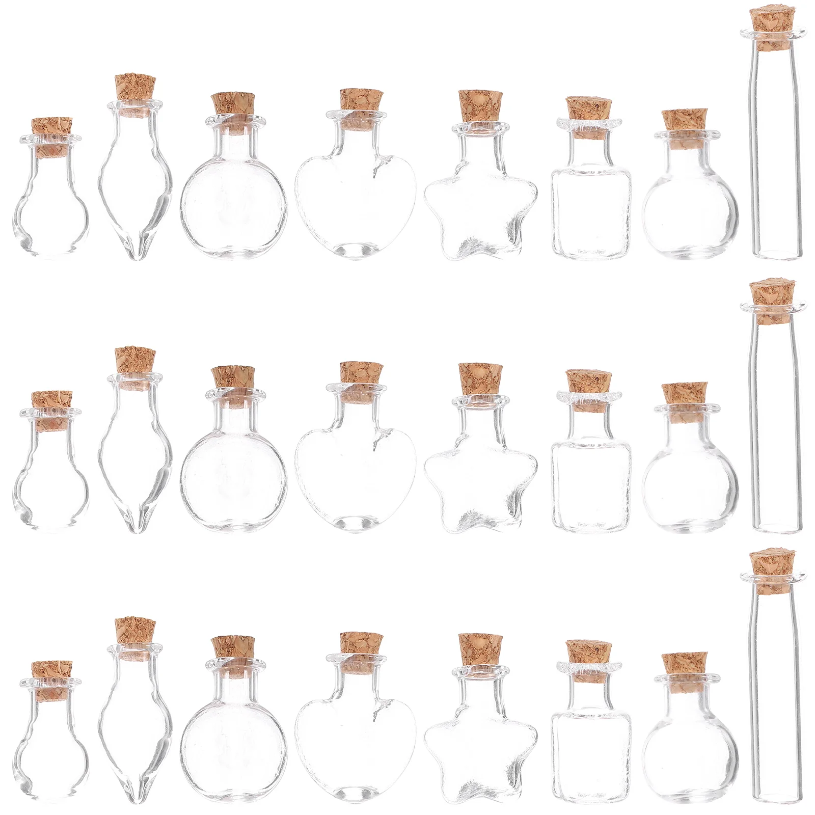 

48 Pcs Hanging Decorations Wishing Supply Bottles Cork Glass DIY Tiny Mini Corks
