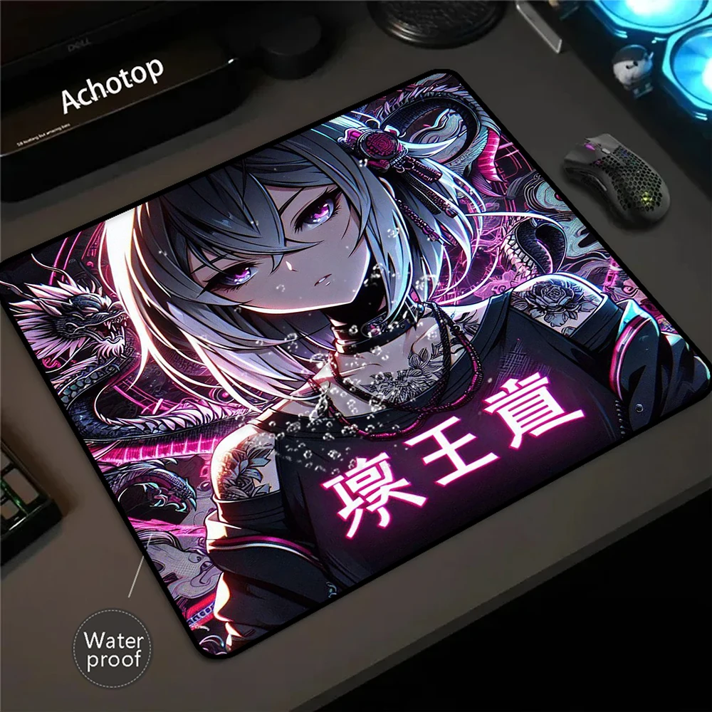 Aniem Girl 100% Waterproof Mouse Pad Gamer Mouse Mat Office Rubber Desk Mats Computer Gaming Speed Keyboard Pads 450x400mm