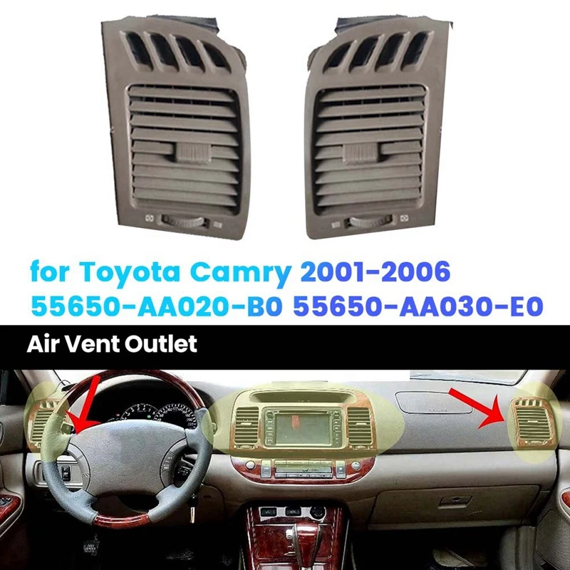 

Передний левый + правый воздуховод приборной панели для Toyota Camry 2001-2006 55650-AA020-BO 55650-AA030-E0, вентиляционное отверстие кондиционера