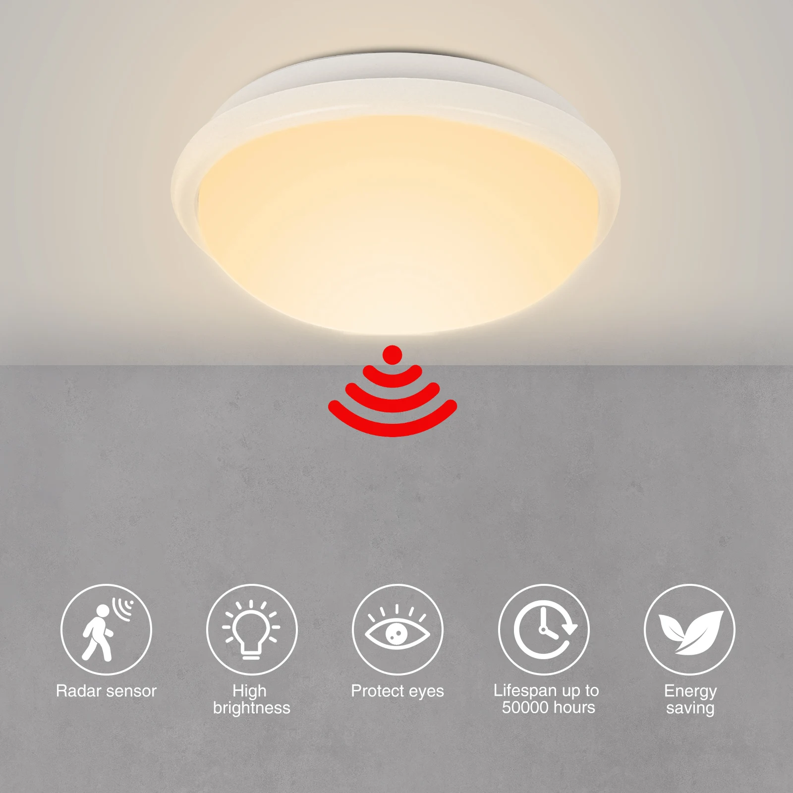 

LED Ceiling Lamp Radar Motion Sensor Modern Ceiling Night Light 20w For Home Room Hallway Kitchen Decor Lustre Lighting Fixture