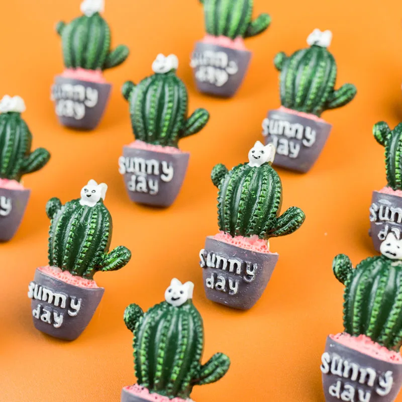 Decorative Drawing Pins Office Supplies Kawaii Pushpins Cactus Shaped Thumb tacks Cute Push Pins for Cork Boards