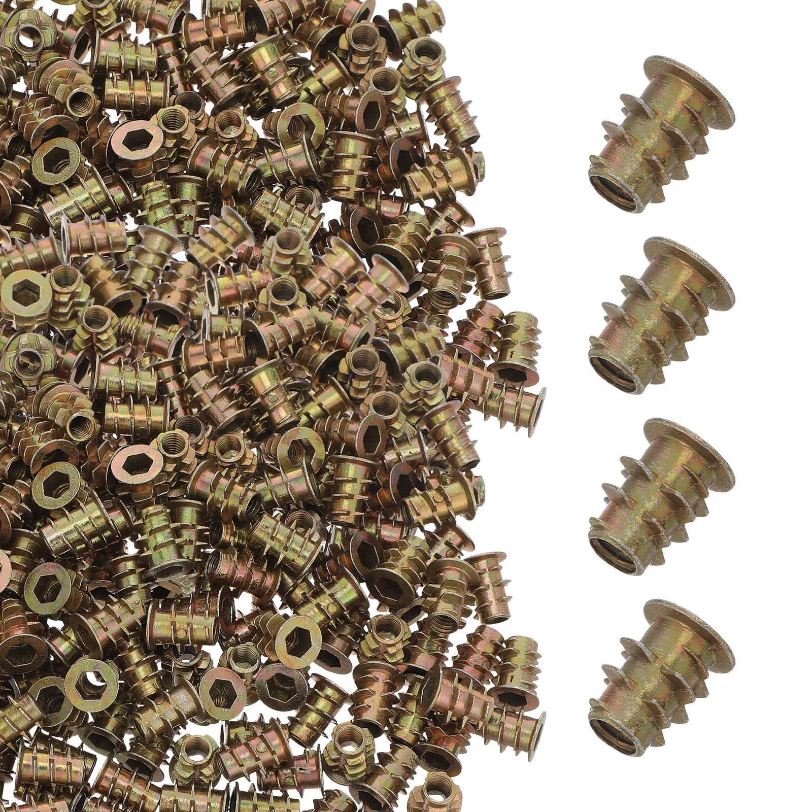 Furniture Hardware Nut - 200Pcs Hex Socket Threaded Insert Zinc