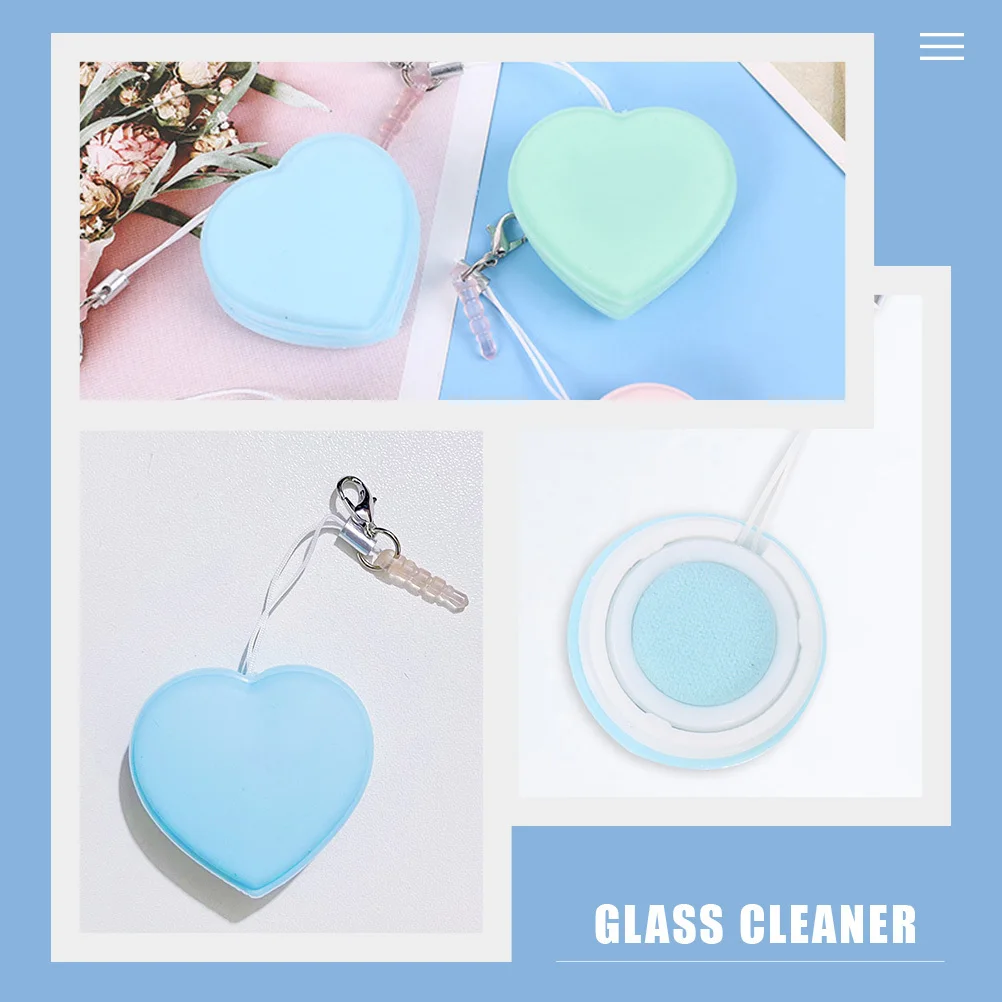 

2pcs Heart Shaped Phone Screen Cleaner Cloth Portable Glasses Cleaning Wipes For Camera Lens Electronic Devices Rose Gold