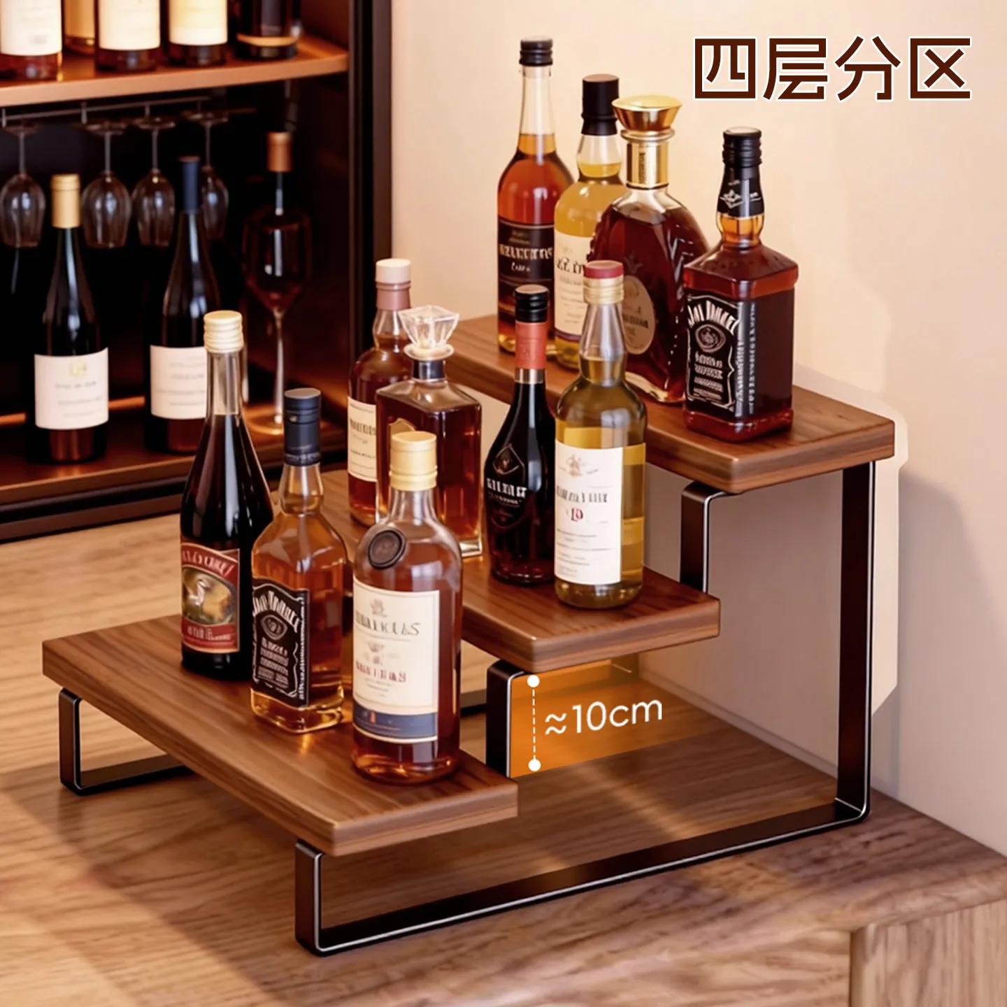 

Cup Holder Desktop Multi-tier Storage Shelf Household Home Storage Wine Glass Storage Shelf Figurine Display Racks Organization