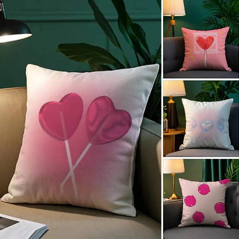 

sweet pink candy Pillow Case Custom Printed Brushed Fleece Pillow, Baby Skin-Touch, Eco-Friendly Dye-Sublimation Cushion for Hom