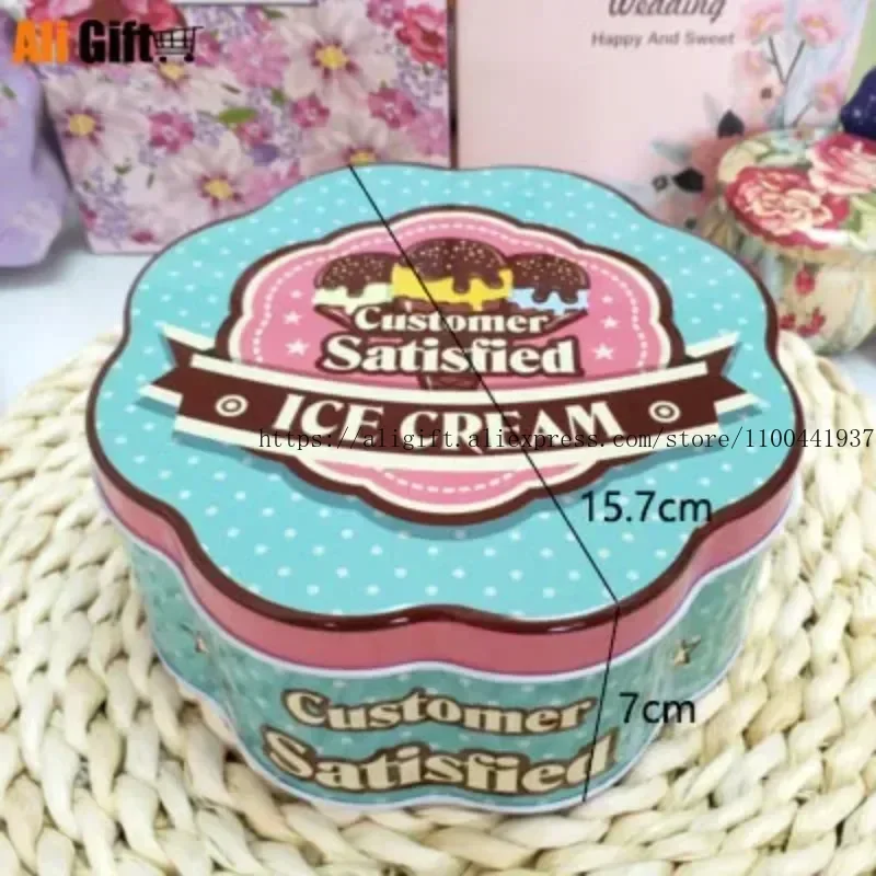 Fashion Flower-shaped Tin Box Packaging for Candy Chocolate Kids Gifts and Tea Storage Organization Storage Box