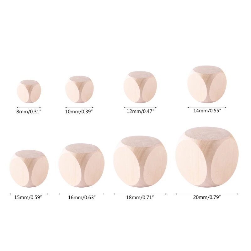 Cubo dados madera en blanco K1AA, bloques cuadrados madera para hacer rompecabezas, manualidades DIY