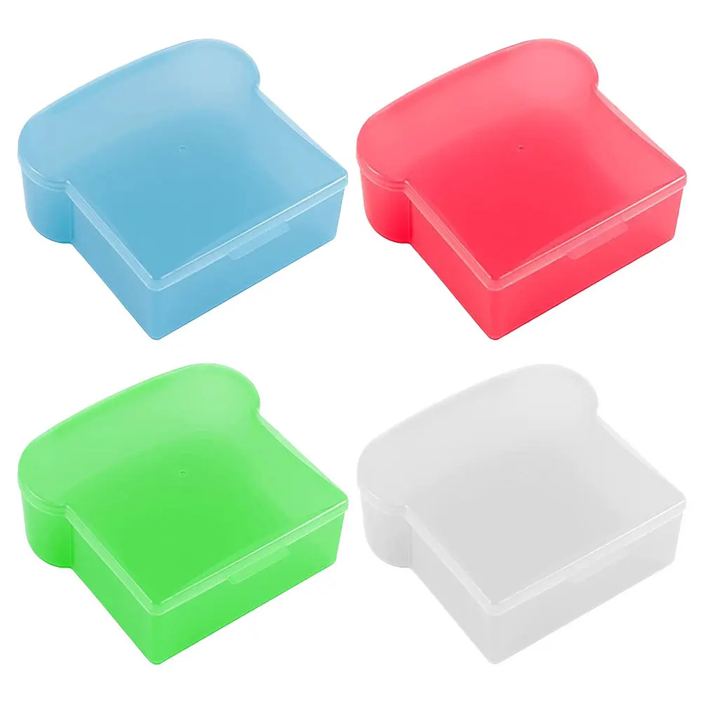 

4 Pcs Toast Picnic Bread Holder Container Sandwich Storage Containers Loaf Keeper Plastic