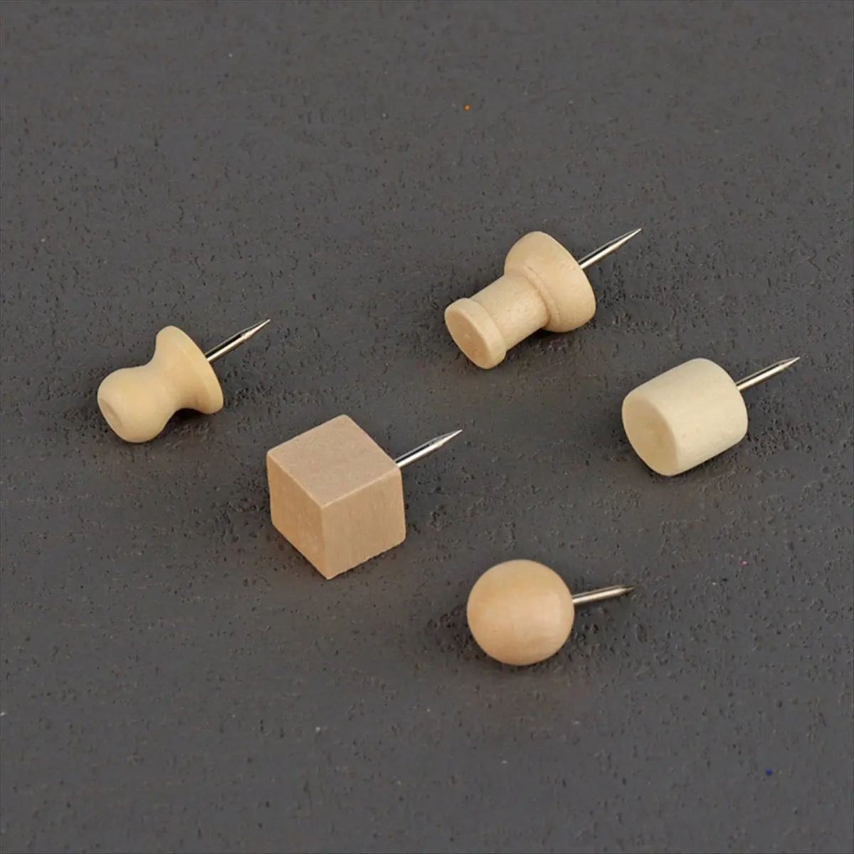 【POPULAR PICK】180 Wooden Push Pins Geometric Shape for DIY Craft Supplies Apparel Sewing Point Wooden Photo Wall Board