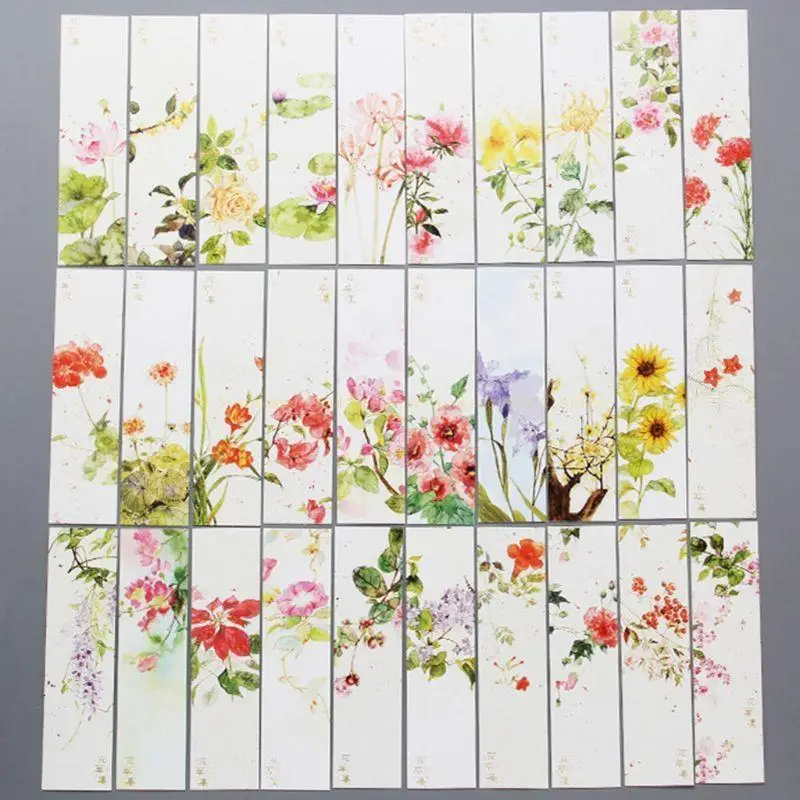 30pcs for Creative Chinese Paper Bookmarks Painting Cards Retro Beautiful