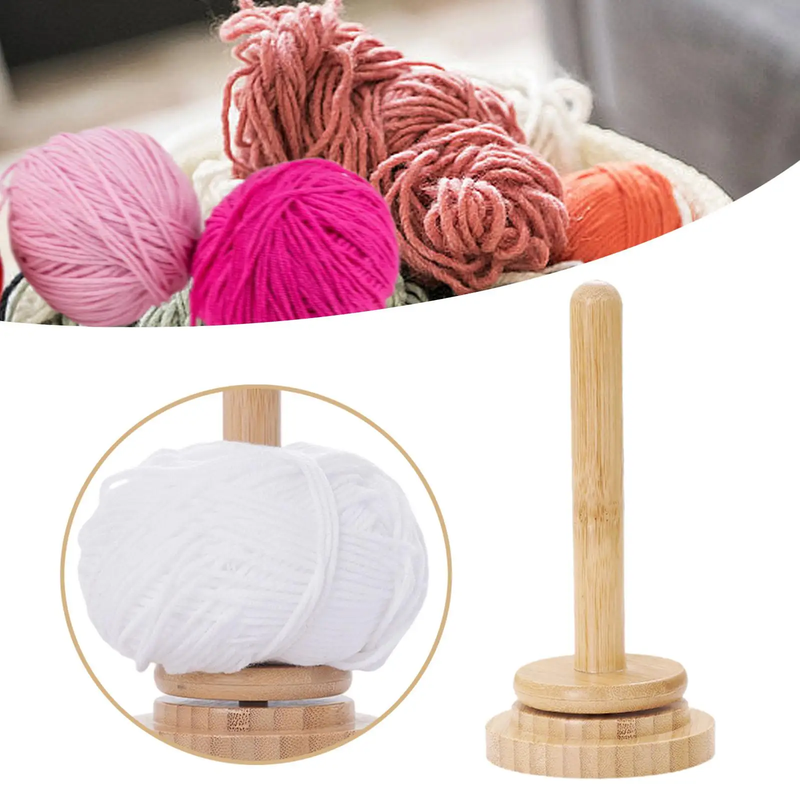 Support portable en bois pour pelotes de laine, support détachable pour kits d'accessoires de tricot et de crochet, rangement artisanal pour la maison