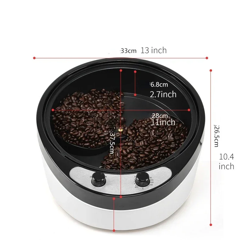 آلة تحريك الفول المحمصة المنزلية الصغيرة محمصة قهوة سعة كبيرة محمصة الفول بمحركات خمسة حبوب محمصة فواكه جافة مغذية