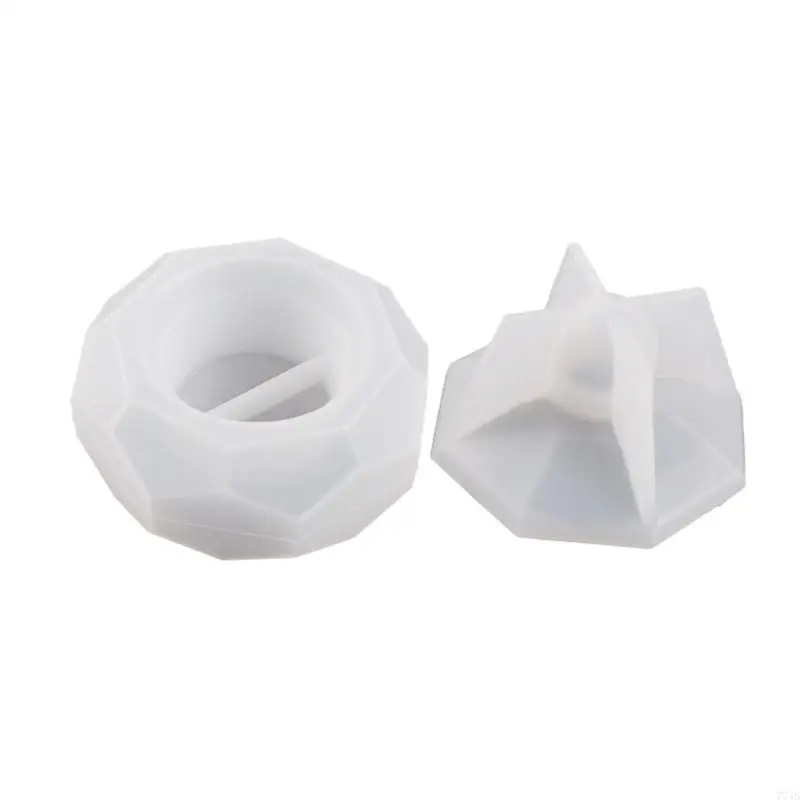 77JB Section hexagonale miroir Moule bougeoir en silicone pour coulée époxy en résine