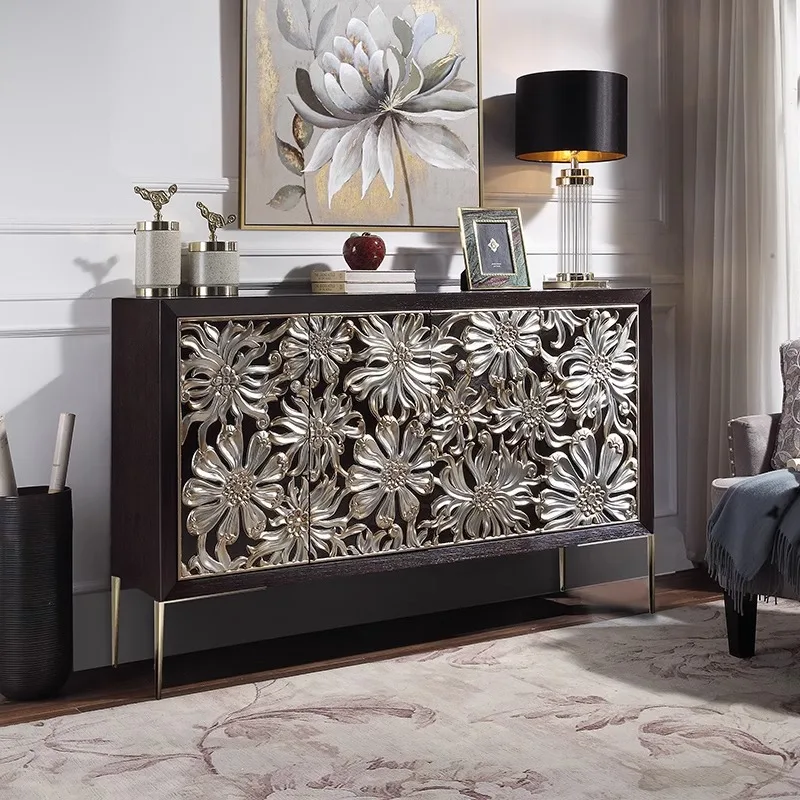

Home entrance cabinet Shoe cabinet Villa entrance screen cabinet Living room partition decorative Solid wood dining side