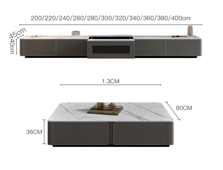 Modern simple electric telescopic high-end laser TV cabinet