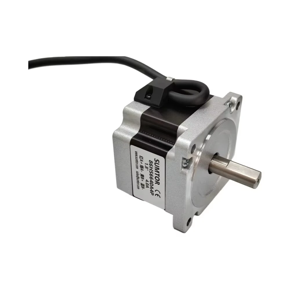 3N.m 4-Wire NEMA 34 محرك متدرج طول الجسم 66 مم تيار 4A زاوية الخطوة 1.8 °   محرك متدرج بعمود إخراج واحد/مزدوج على شكل حرف D